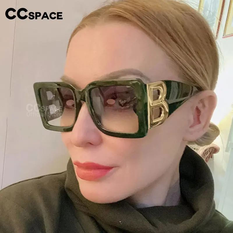 46598 Brand Design Lady Sunglasses Fashion Women Big Size Shades Glasses Popular Outdool Vintage Square Sunshade Mirror Uv400