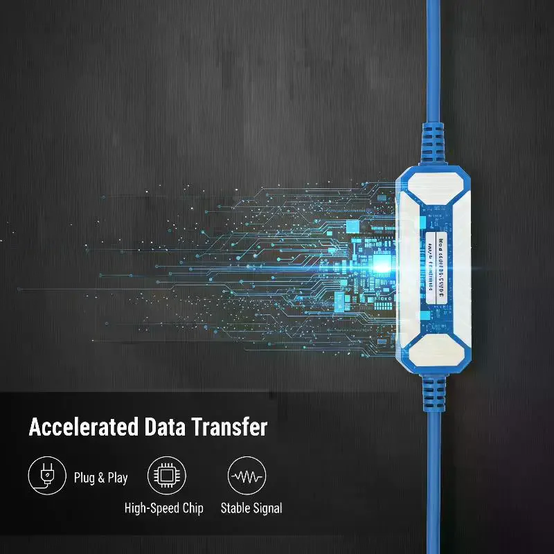 USB To FBS PLC Programming Cable: Stable Transmission Durable PVC Jacket FATEK FBS B1Z Series Industrial