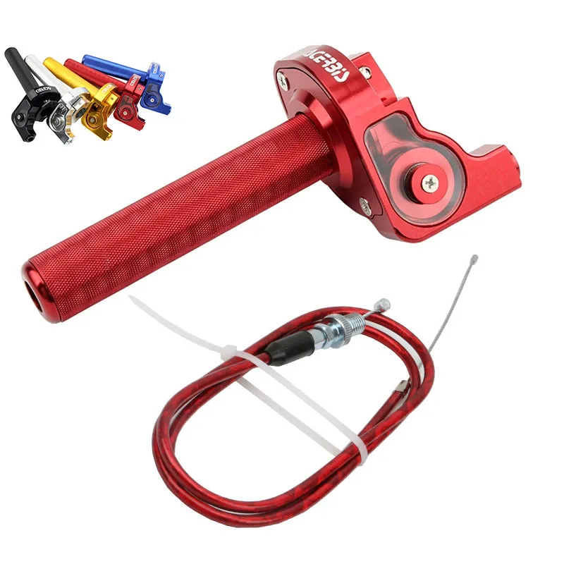 Acelerador Universal de Motocicleta 22mm CNC em Alumínio, Punho Rápido com Cabo de Acelerador para 50 110 125 250cc