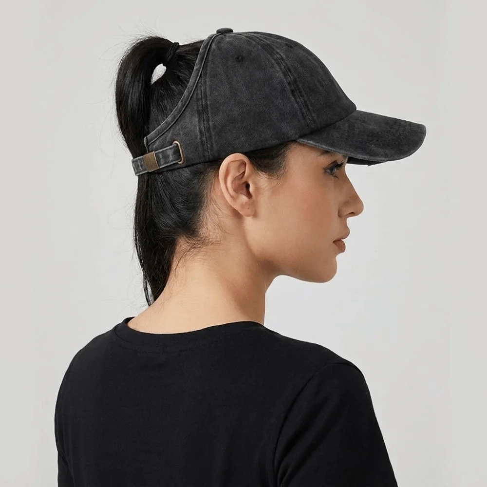Casual Solid Color Washed Baseball Cap Hip Hop JK Empty Top Hat Adjustable Sunscreen Sun Protection Peaked Hat Girl