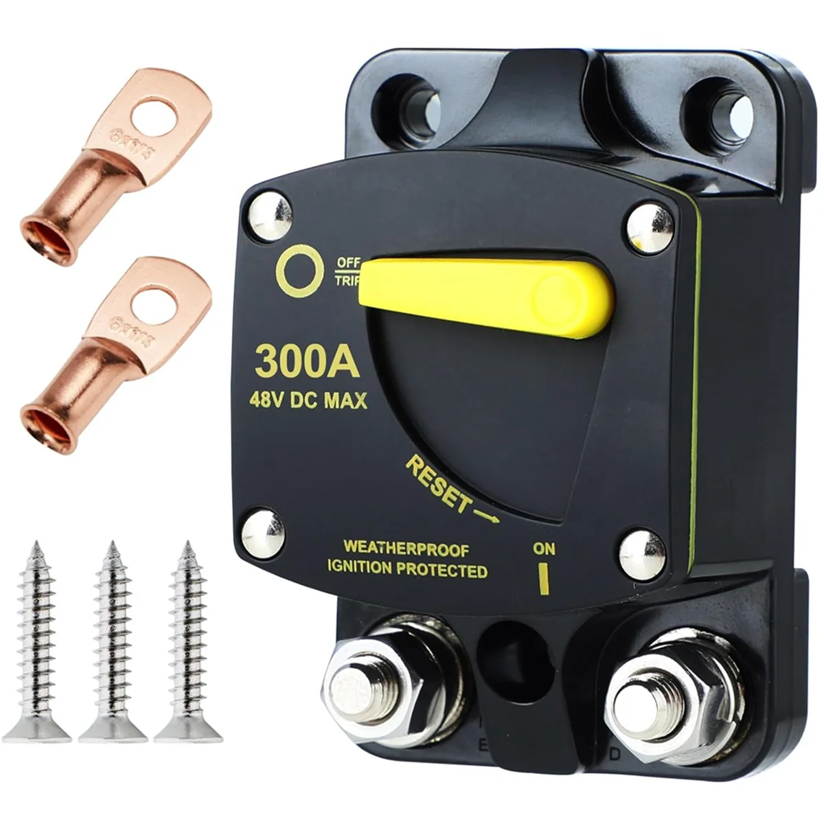 300 Amp Circuit Breaker with Manual Reset Switch High Amperage for Marine RVs Yacht Trolling Boat Battery Solar System