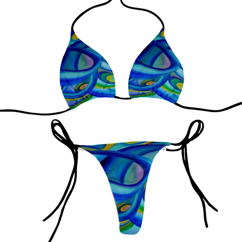 Sexy Women Cartoon Print Swimwear 2023 New Summer Style Lady Bandage Bikini Set Push-Up Bra Bathing  Brazilian Bikini Swimsuit