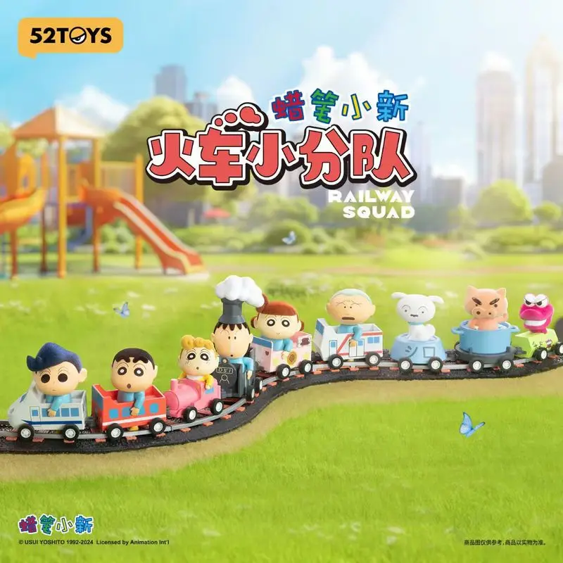 

Crayon Shin Chan Train Team Blind Box Pull Back Car Anime Figure Desktop Ornament Mini Doll Collectible Model Toy for Gift