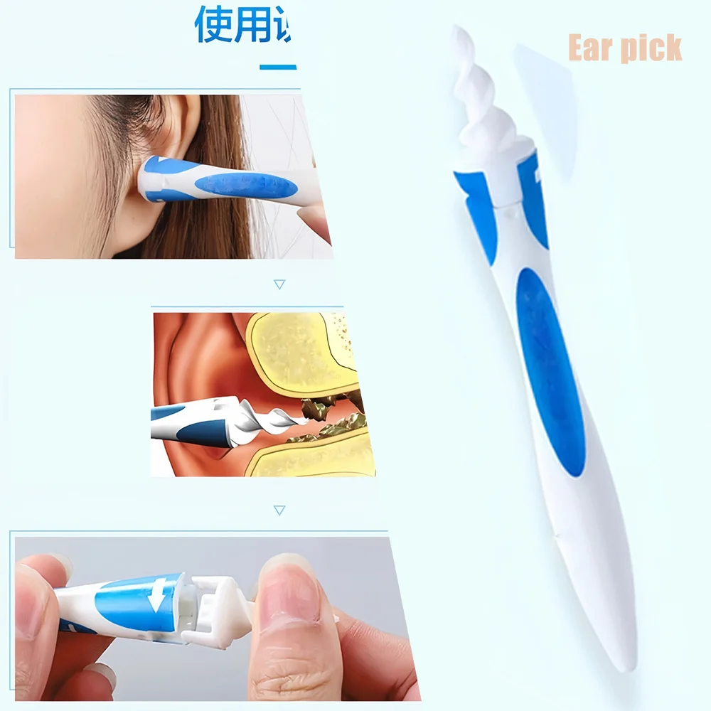 360 Degree Spiral Rotary Silicone Ear Pick Ear Cleaning Tool Multifunctional Ear Wax Remover Comfort Ear Digging Scoop Soft Tip