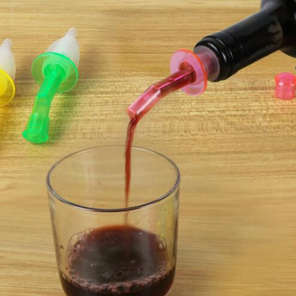 

16pcs Plastic Bottle Plugs Liquor Pour Spout Oil Stopper Silicone Pourer Sauce Nozzle Vinegar Sealing Easy Control