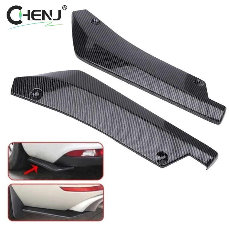 1 Pair Carbon Fiber Winglets Side Skirt Extension Car Front Rear Bumper Strip Lip Spoiler Diffuser Splitter Scratch Protector