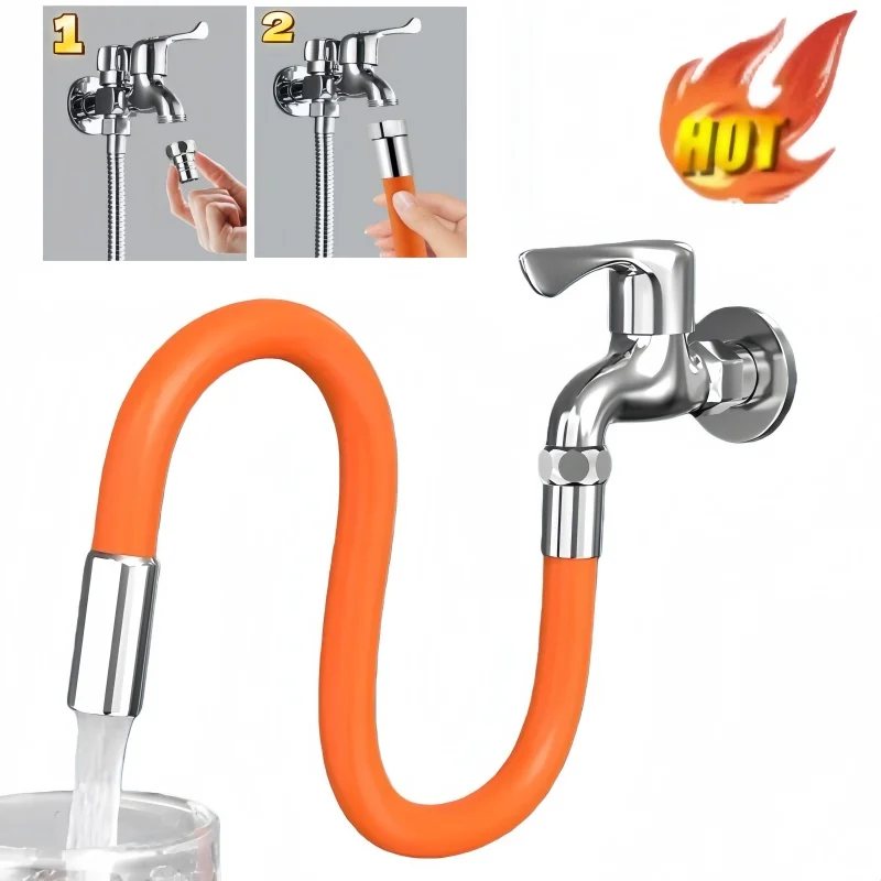 Universal Kitchen Faucet Extension Extender Anti-Splash Rotating Flexible Hose Water Tap Pipe Tube For Bathroom Wash Basin