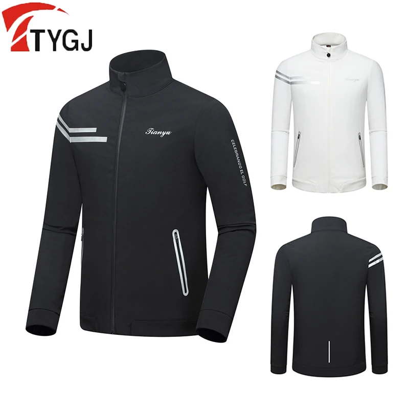 TTYGJ Golf Jacket for Men Winter Autumn Waterproof Training Men's Coat Windproof Warm Sporty Classics Tops Windbreakers