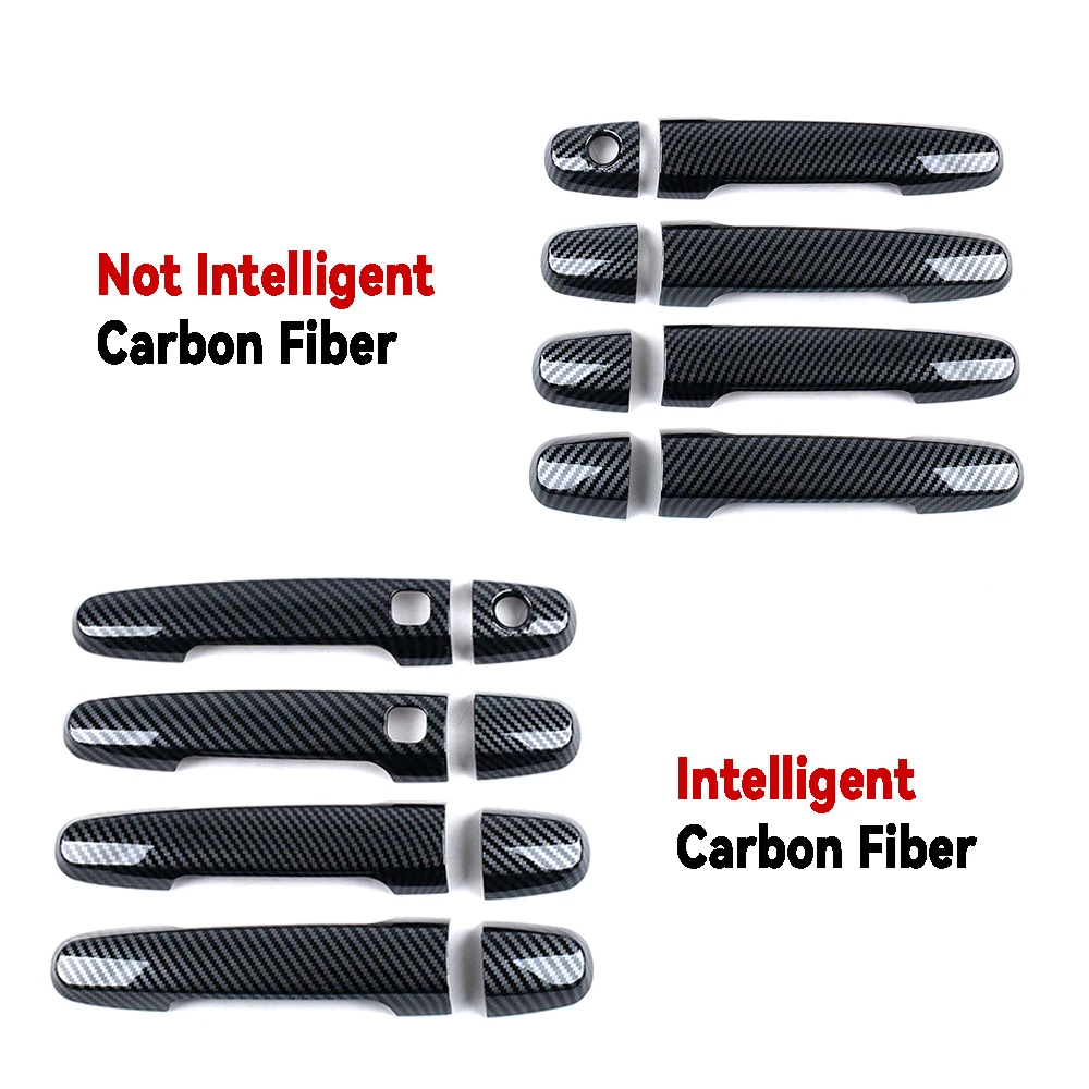 

Abs Silver Black and Carbon Fiber Car Door Handle Cover Trim For Toyota Wish 2003 - 2009 Car Accessories Exterior Decorate