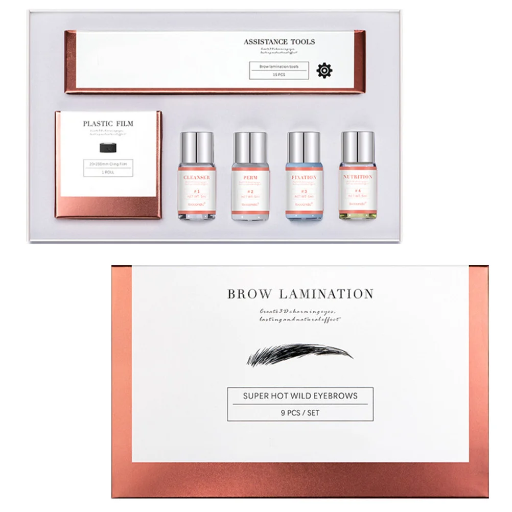 Zestaw do laminowania brwi, narzędzia do laminacji brwi, zestaw do samodzielnego stylizacji brwi, powiększający objętość, do użytku domowego.