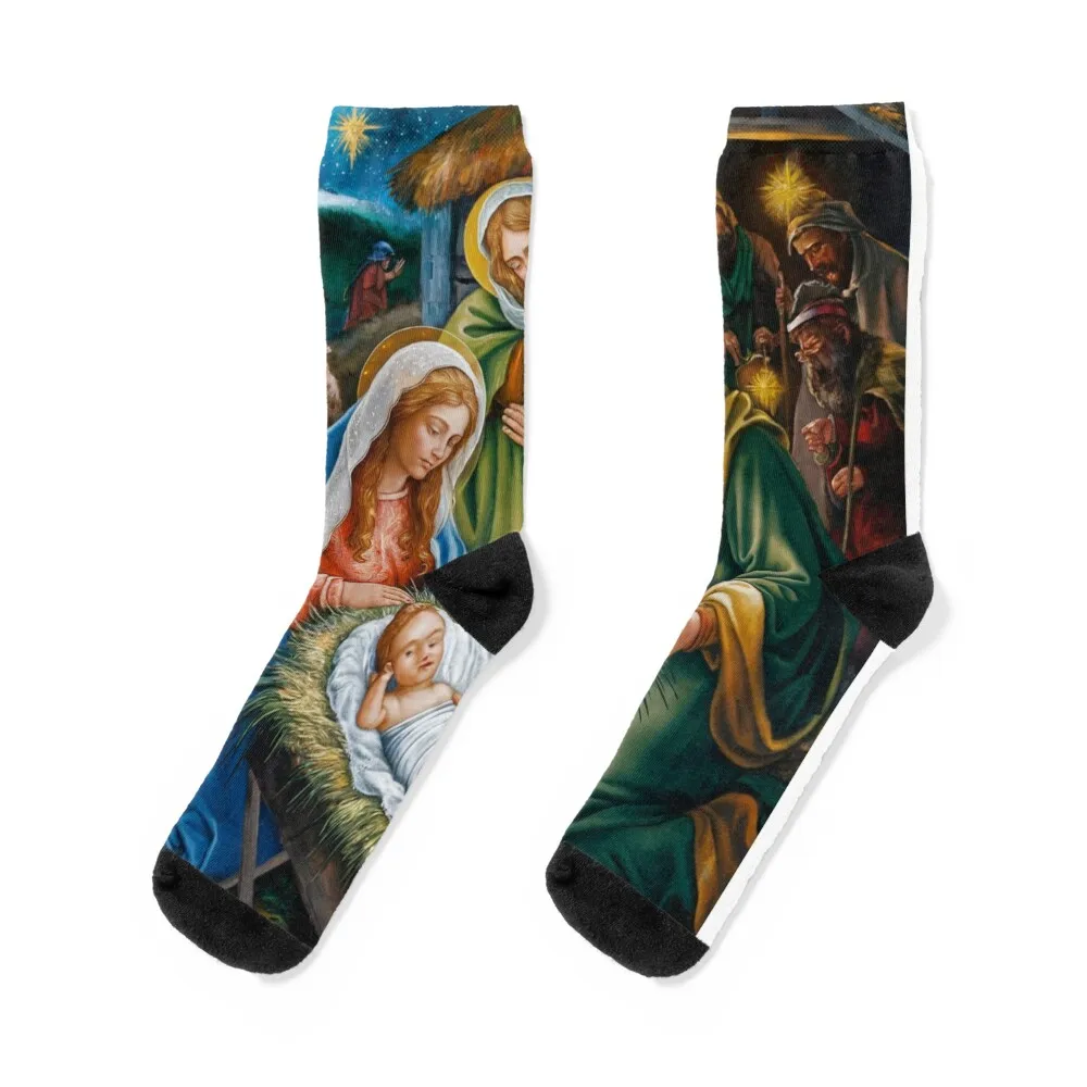 JESUS BORN IN A MANGER Socks new in's Stockings man shoes Men Socks Luxury Brand Women's