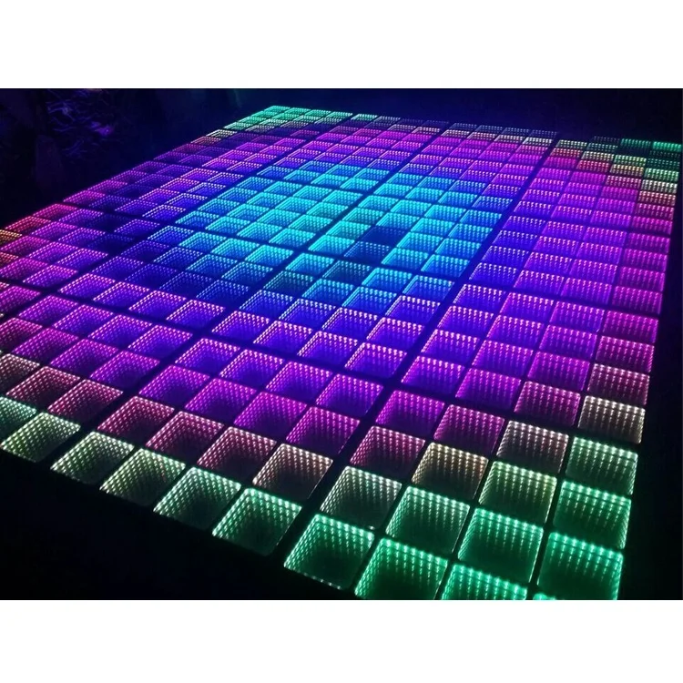 Wire/Wireless Fast Set Up Ultra-sim Wifi/SD Control 3D Mirror Magnetic LED Dance Floor