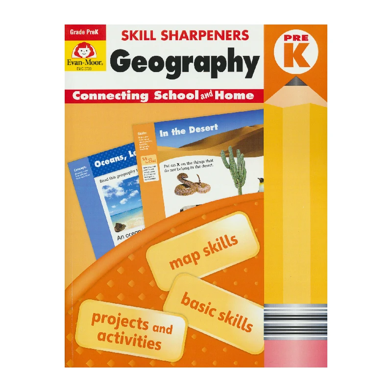 Evan-Moor Skill Sharpeners: Geography Grade Pre-K,aged 3 4 5 6, English book 9781629384665