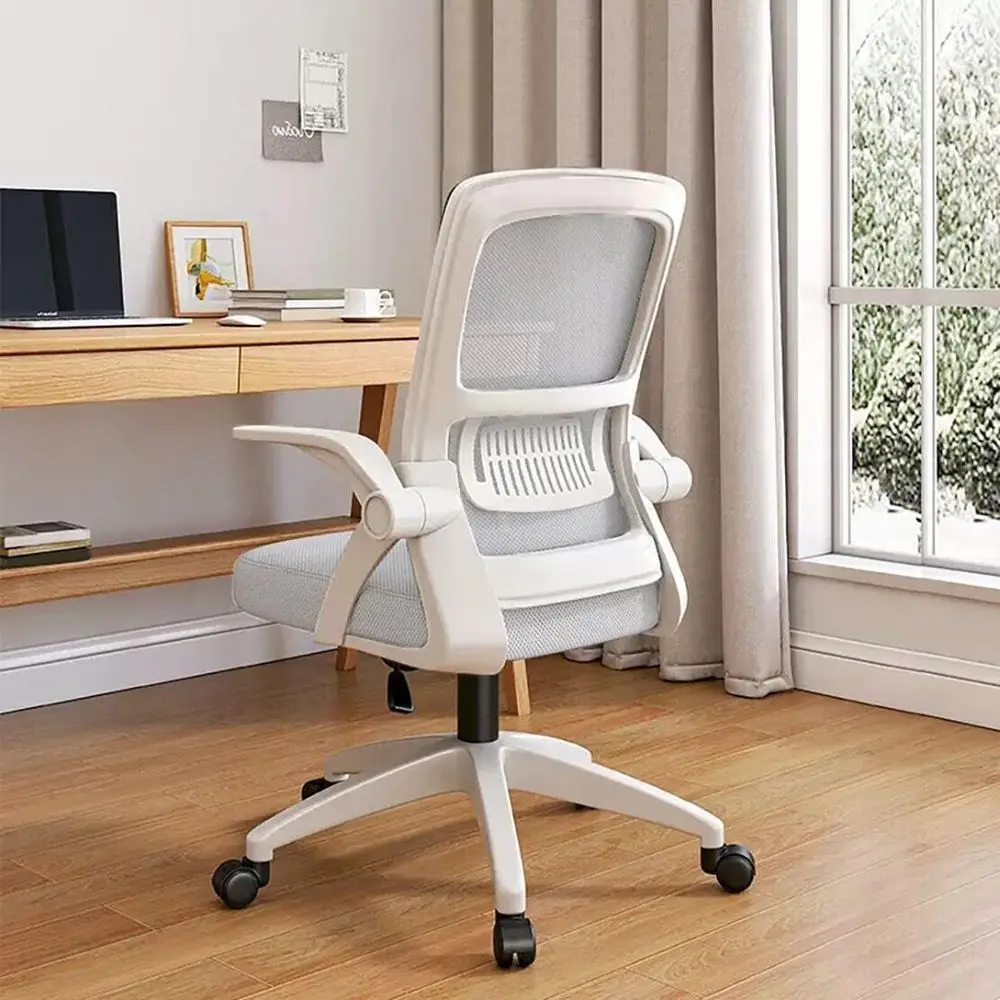 

Chair, Ergonomic Desk Chair Breathable Mesh Chair Swivel Chair With Flip Arms And Lumbar Support Computer Chair For Home Offi