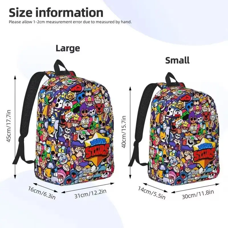 2024 Brawled Game Logo Backpack For Boy Girl Kids Student School Bookbag Cartoon Canvas Daypack Preschool Primary Bag Hiking