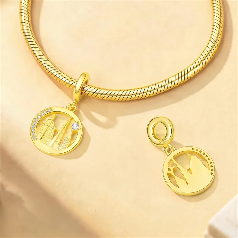 925 Sterling Silver World Style Famous Architecture Charms Pendants For Women Fit Original Bracelet DIY Traveler Jewelry Gifts