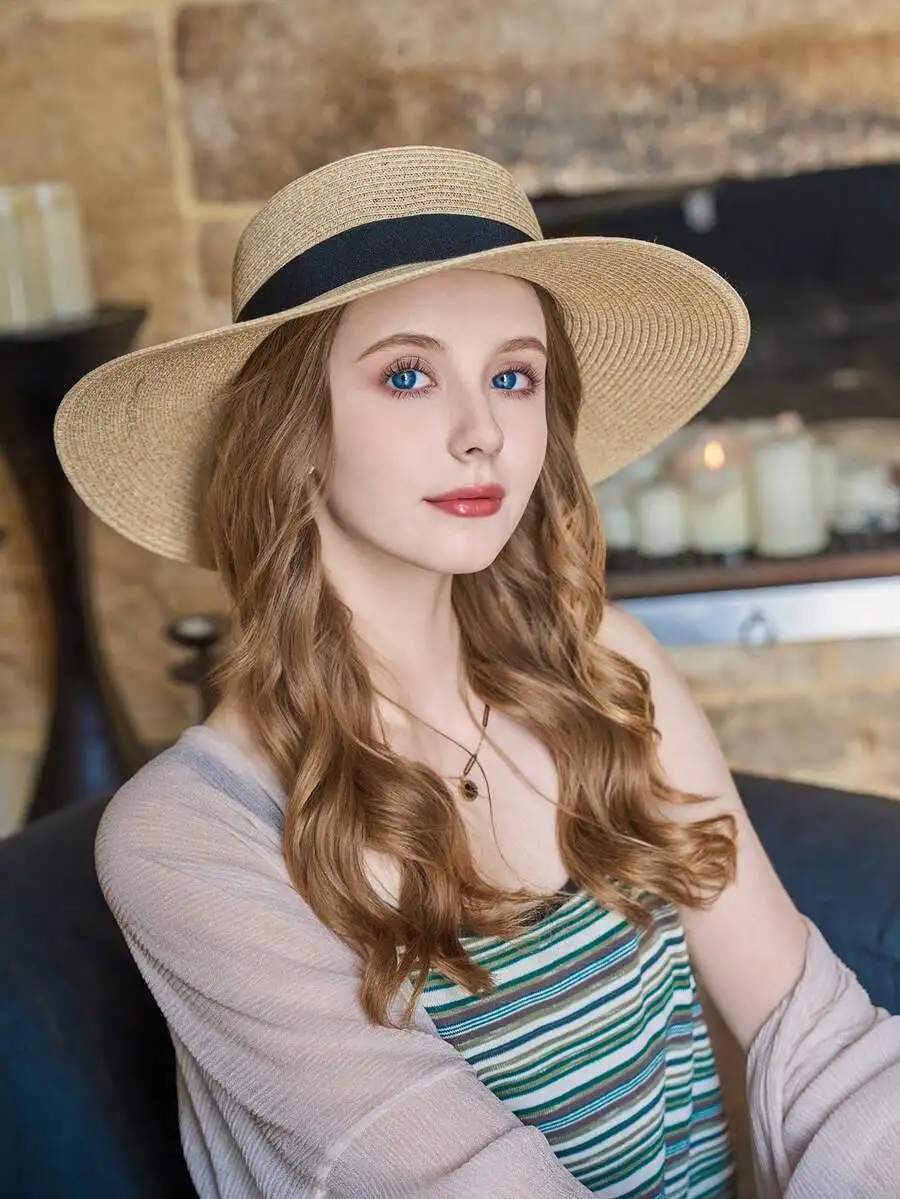 Summer Wide Brim Straw Hat for Women