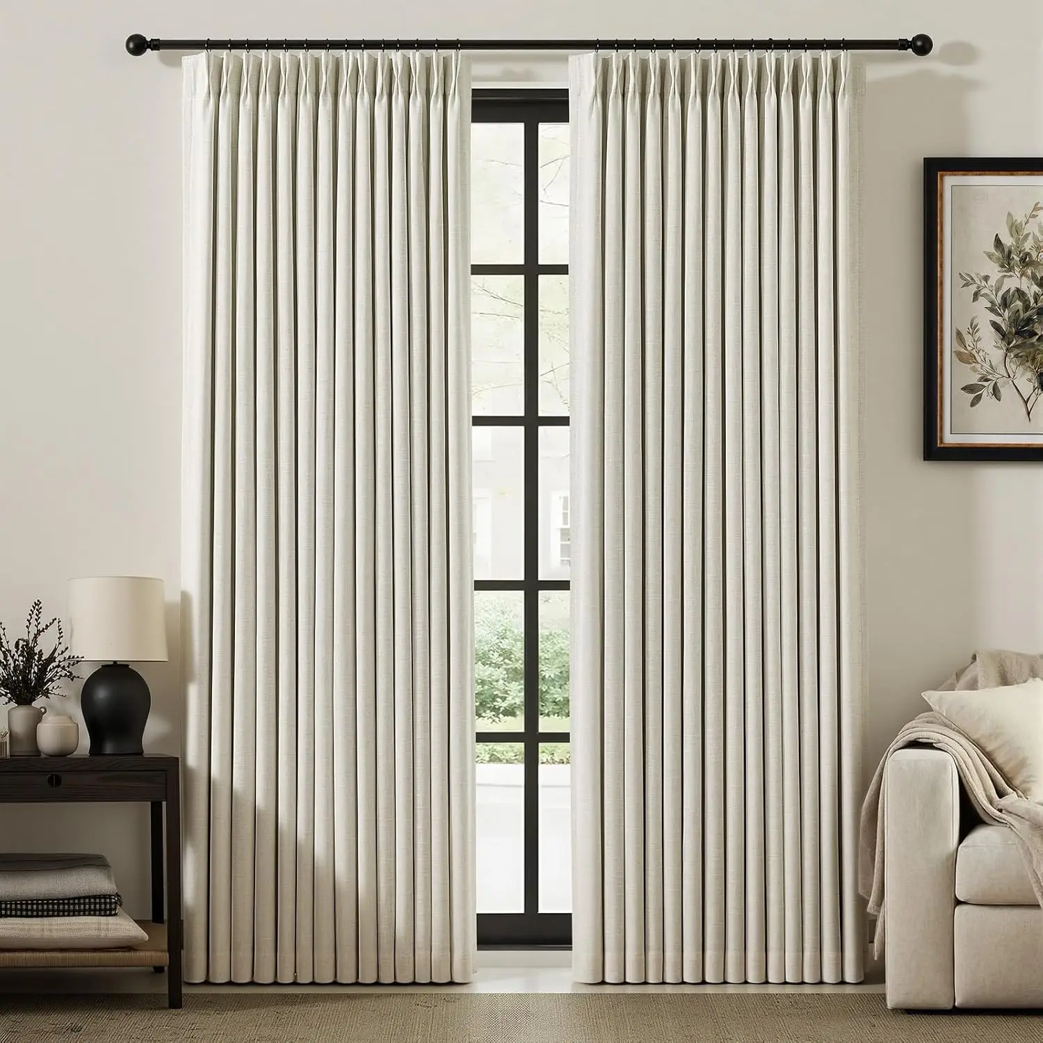 Pinch Pleated Black…