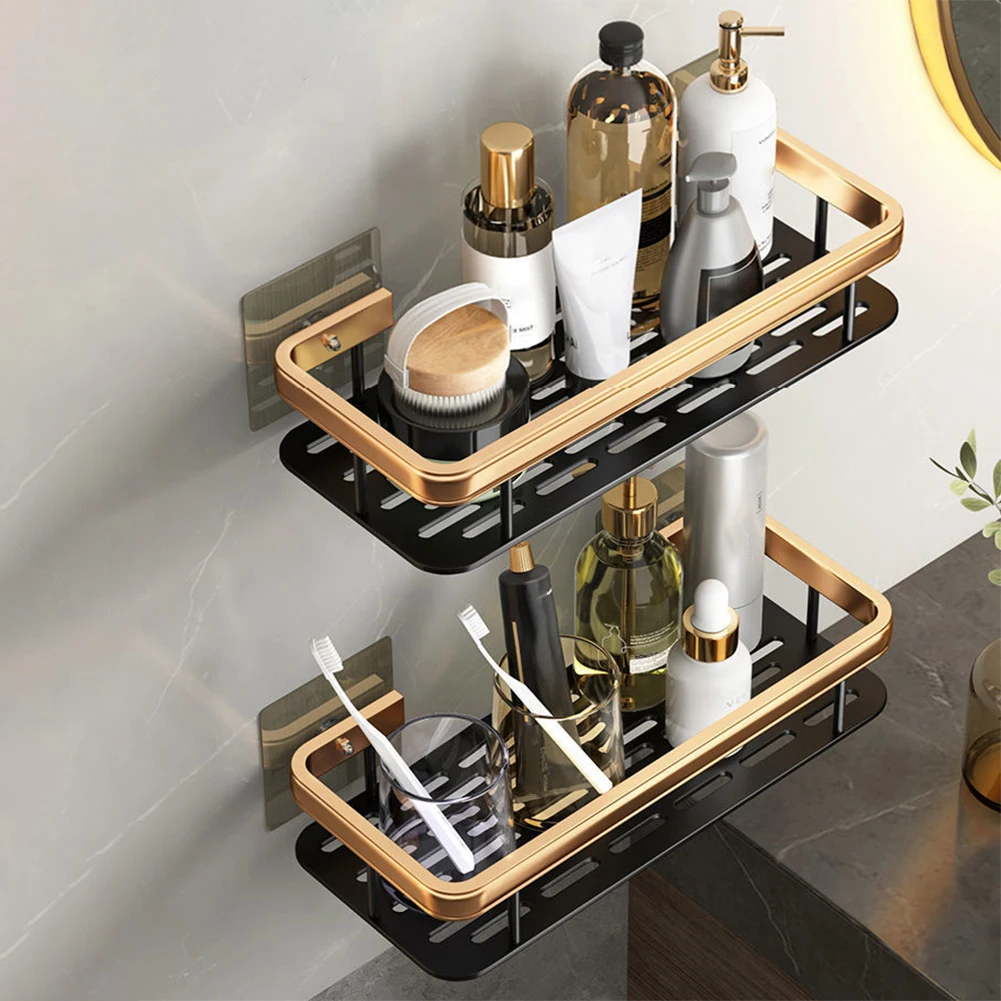 Washbasin Wall Mounted Wall Storage Rack Rust-Free Simple Shelves For Toilet