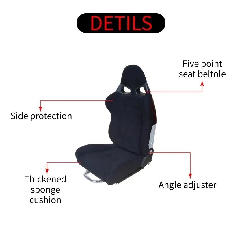 High Quality Universal Adjustable Sport Racing Bucket Car Seats Auto Interior Accessories view 4