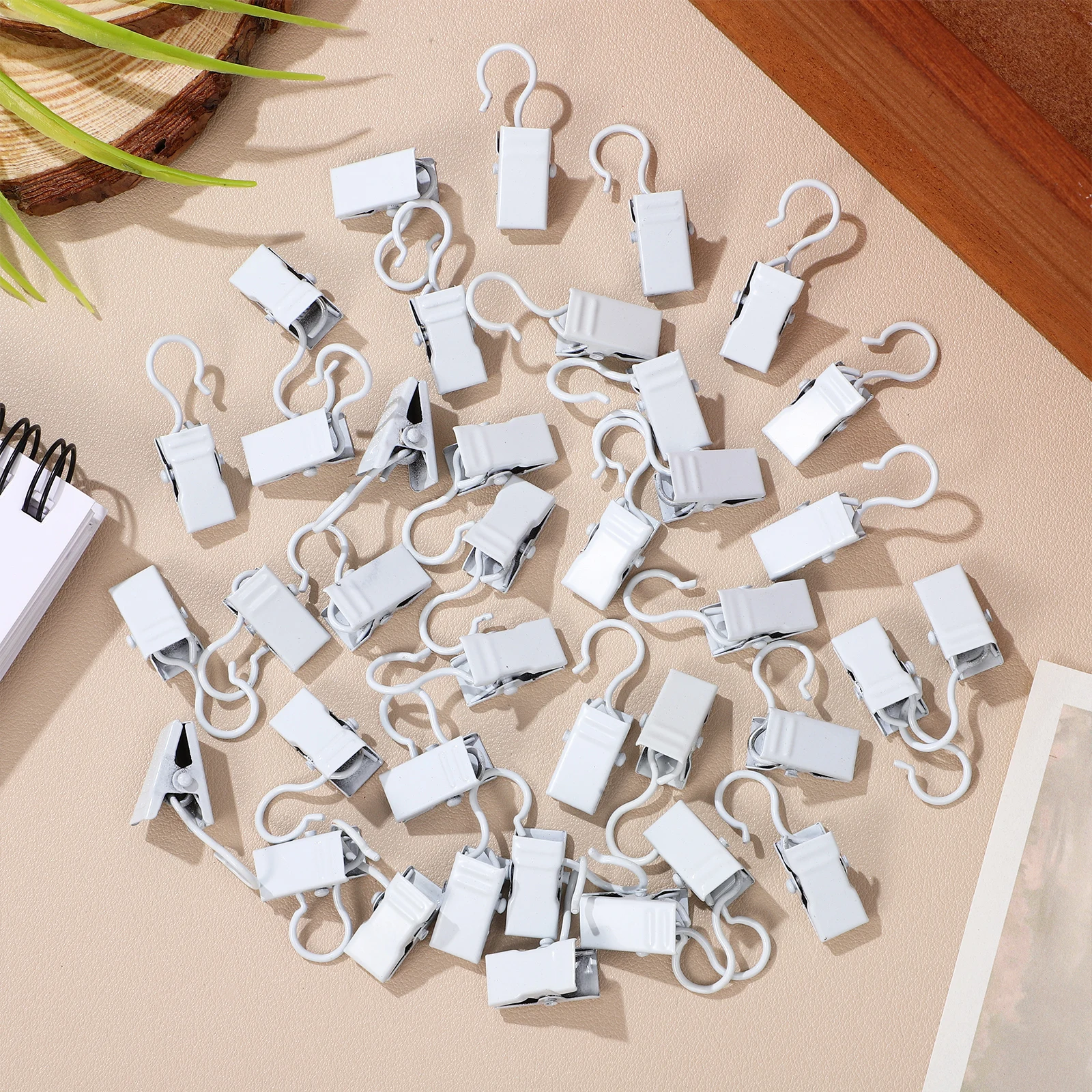 

40Pcs Hook Clips Curtain Hanging Clips Multi-Functional Photo Holder Clothes Hanger Hooks Curtain Hooks Booth Display Items