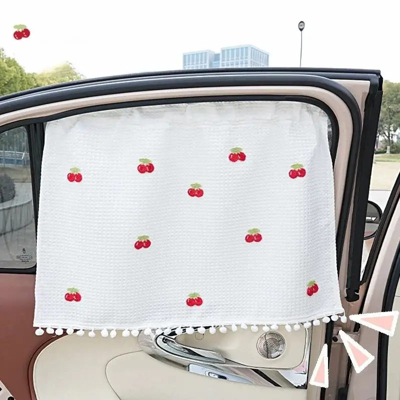 Fresh Style Car Sunshade Curtain Heat Insulation Absorption Suction Cup Type Automobile Window Blind Fashion Car Accessories view 3