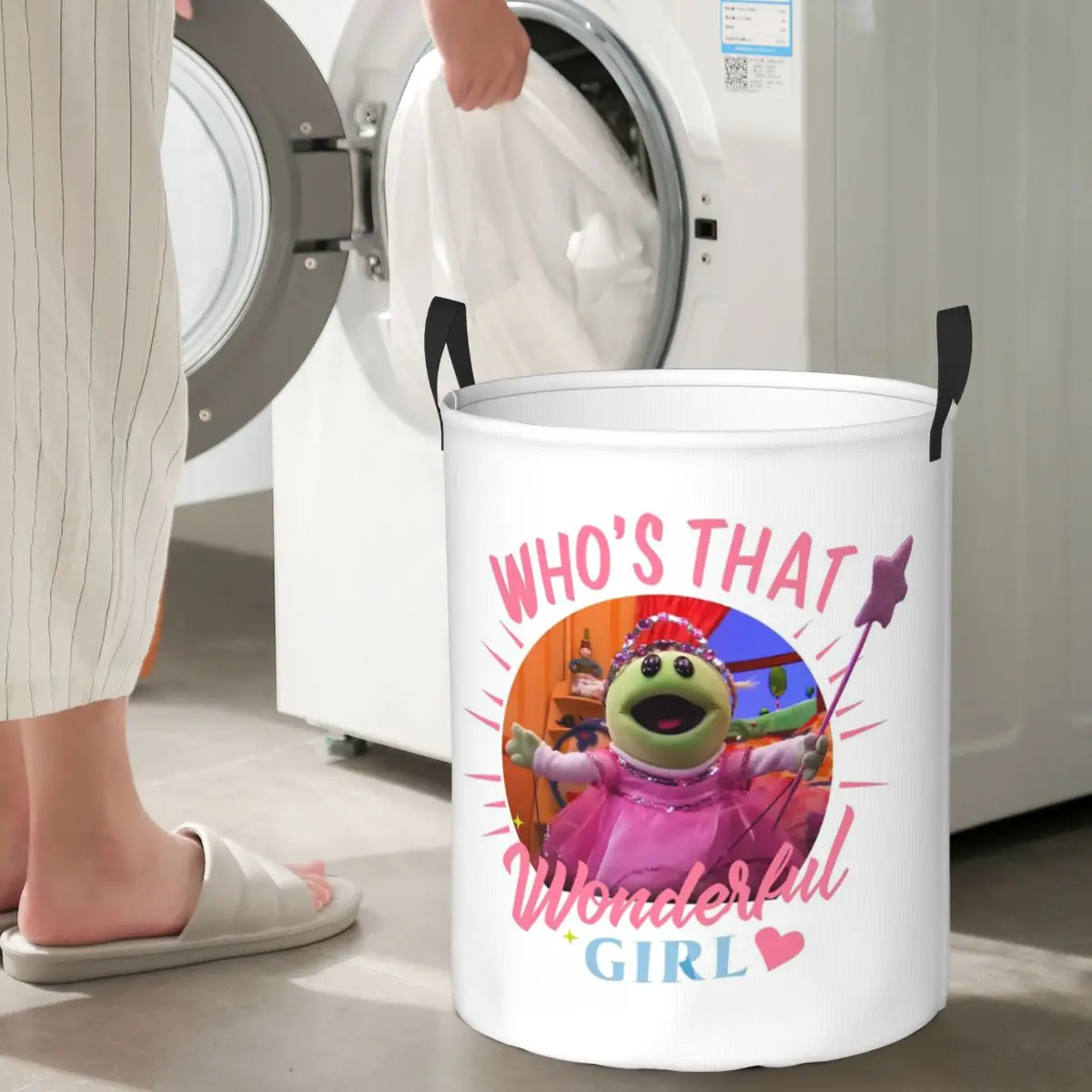 

Nanalan Who's That Wonderful Girl Foldable Laundry Baskets Dirty Clothes Toys Storage Basket Home Organizer Hamper