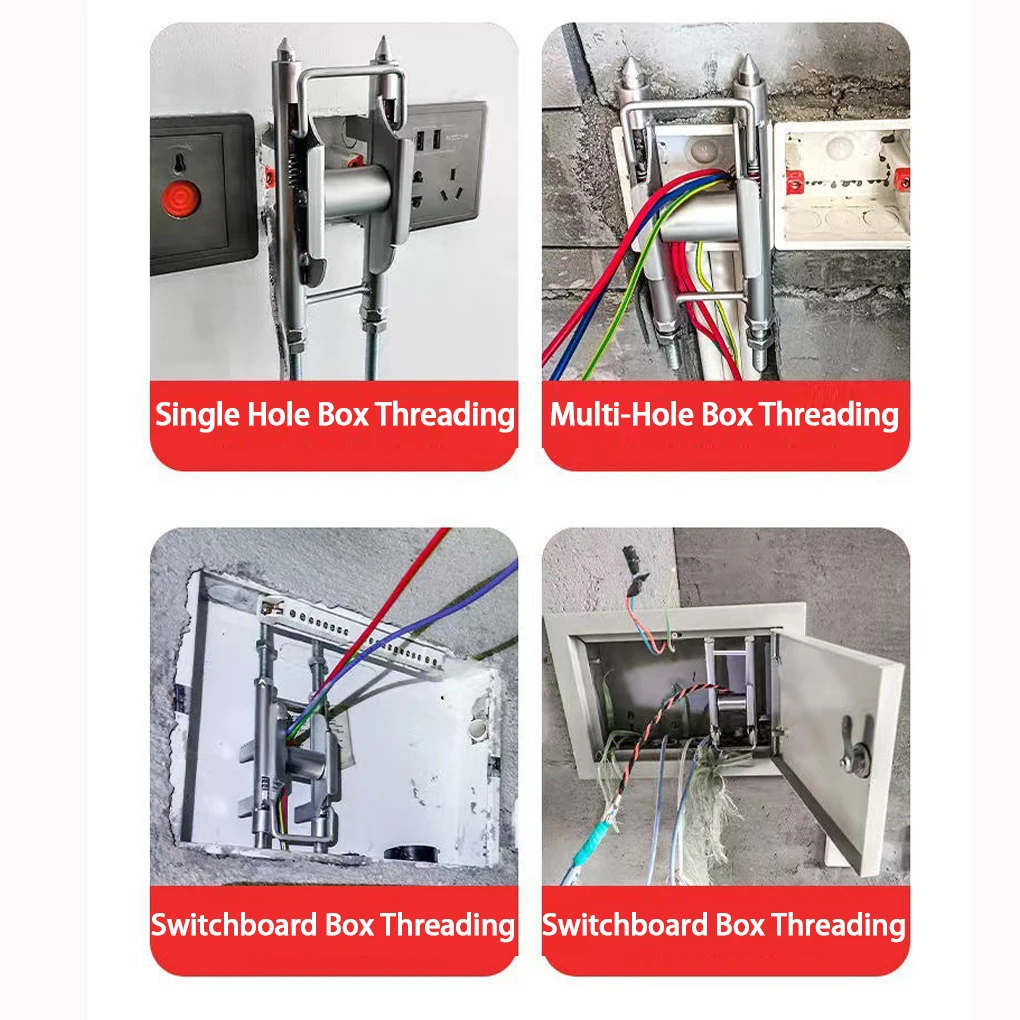 Pomoc do gwintowania drutu Skrzynka kablowa ciągnięcia urządzenia pomocniczego Ściągacz kabla z kołem pasowym Elektryk Kabel Drut rybny Narzędzia do szybkiego gwintowania