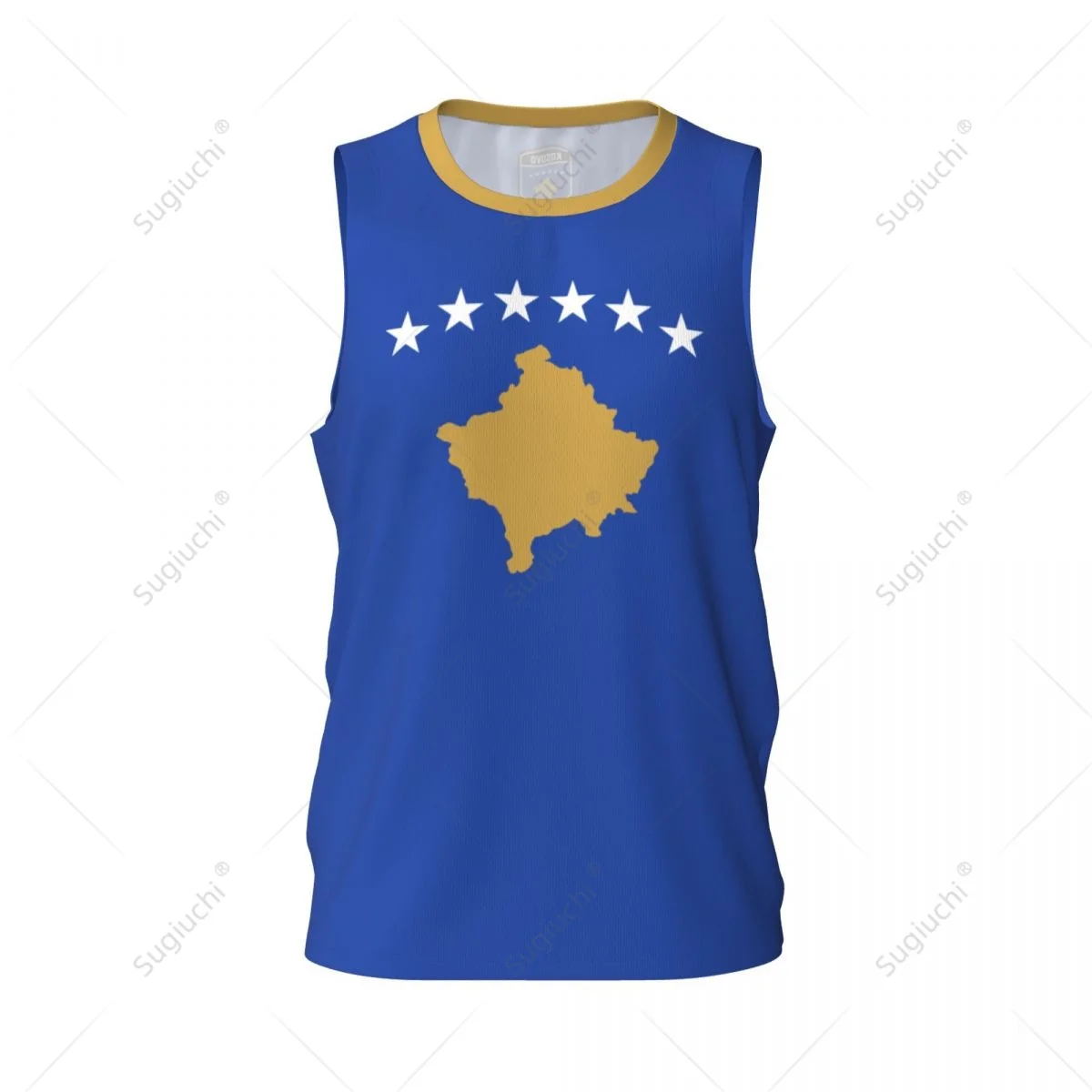 Kosovo Flag Men Basketball Sports Jersey Running Fitness Multifunction Sleeveless tshirt Exclusive Custom Name Nunber