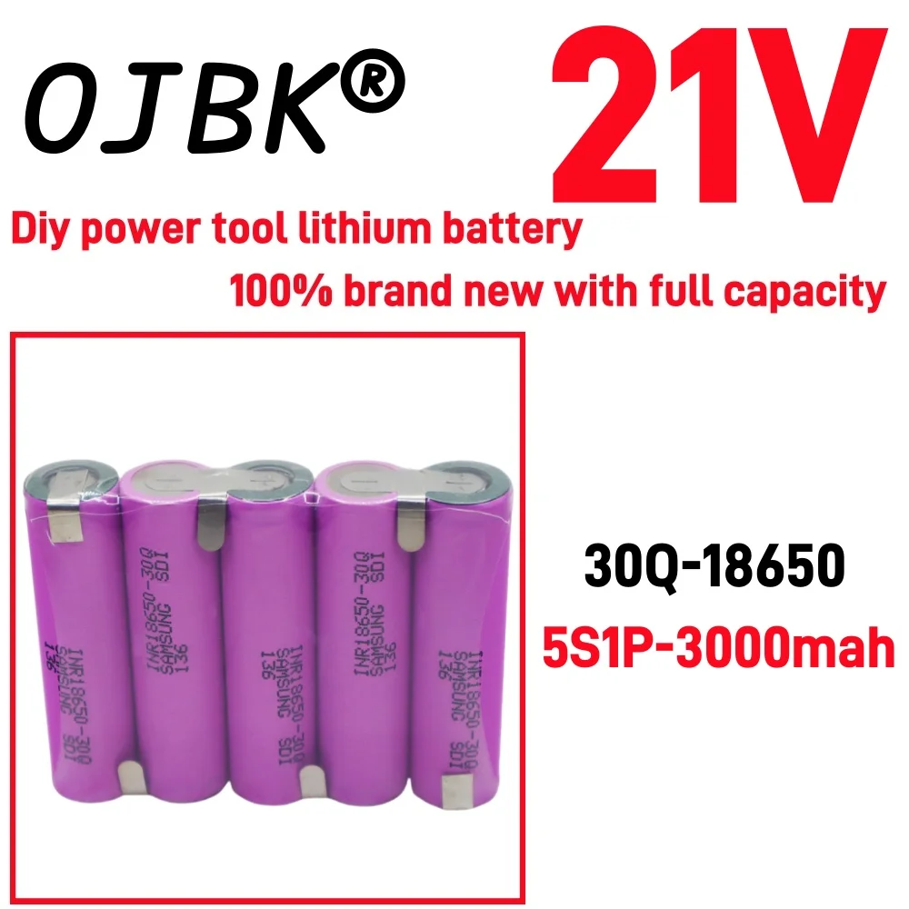 Original 100% full capacity 20A 18650 30Q 3000mAh 6000mAh 3S 4S 5S 12.6V 14.8V 18V DIY screwdriver battery welding battery pack