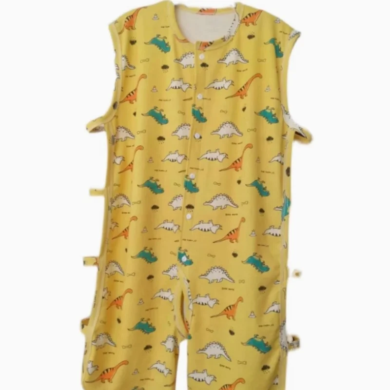 

Cartoon Print ABDL Adult Cotton Sleeveless hollow out Bodysuit With Button/Men Adult Onesie/Women Adult Romper Plus Size
