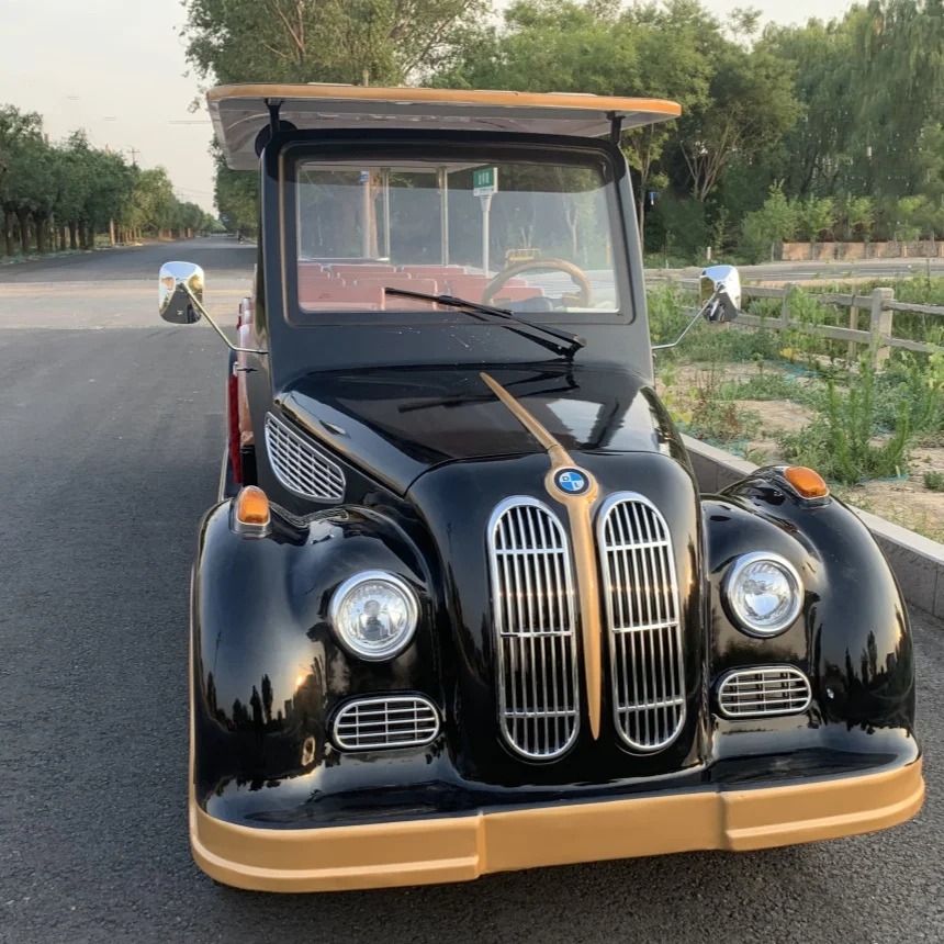 Electric Vintage Antique Classic Golf Cart 4 Passenger Street Legal Lithium Battery Powered Sightseeing Vintage Classic Car