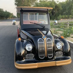 Carrello da golf classico antico vintage elettrico 4 passeggeri Street Legale Auto d'epoca per visite turistiche alimentate a batteria al litio