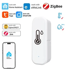 Zigbee Temperature Humidity Sensor Indoor Thermometer Monitor Ewelink APP Control Works With Alexa Google Assistant Zigbee2MQTT