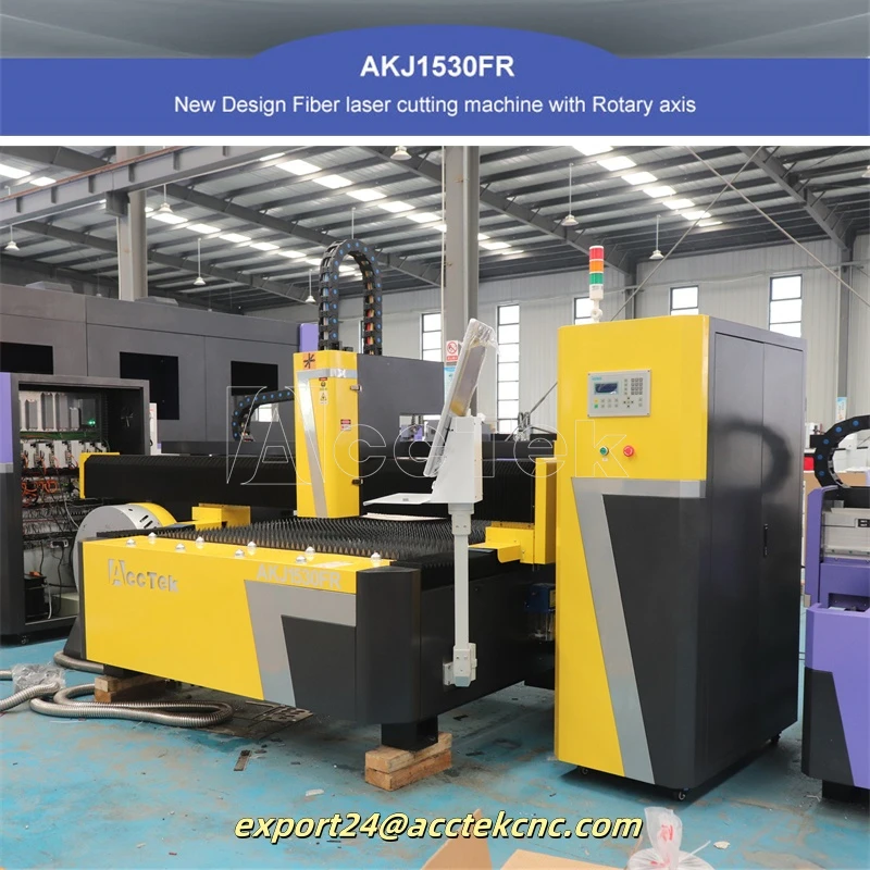 Dual Use Laser Metal Cutting Machine AKJ1530FR 1500W 2000W 3000W 4000W 6000W Fiber Laser Cutting Machine For Sheet And Tube
