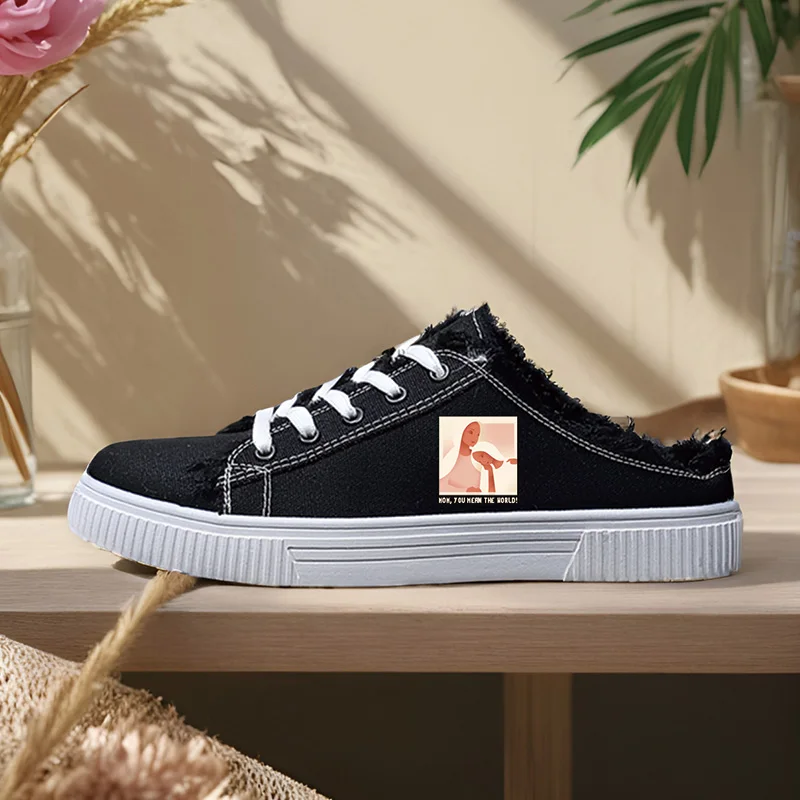 Women's Sports Shoes Student Sports Enthusiasts Spring and Summer Women's Canvas Shoes Mom You Mean the World Round Toe High Top Round Toe Flats Bottom Breathable Vulcanized Shoes Digital Printing Women's Shoes