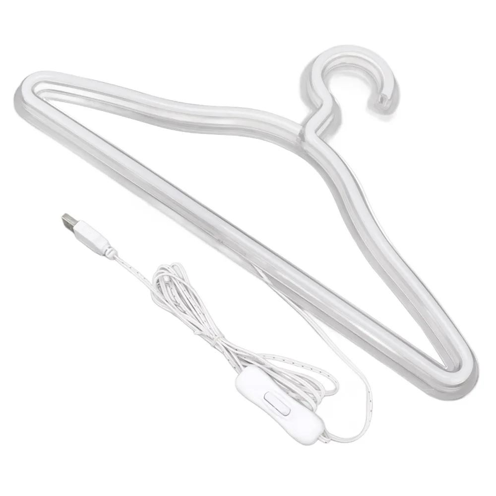 Romantic Coat Hanger LED Neon Sign USB Powered Portable LED Neon Light Warm Light 5V Neon Sign Store Decor