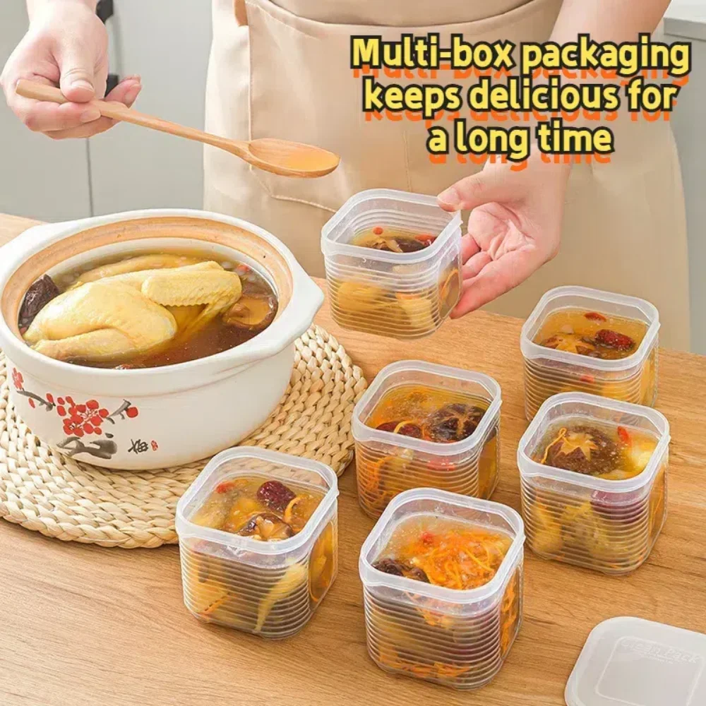 Refrigerator storage box frozen soup food-grade frozen fresh-keeping box frame sorting box sealed fruit and vegetable box