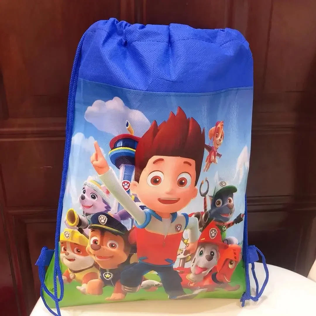 PAW Patrol Chase non-woven Fabric Children Favorite Travel Bag Storage Clothes Shoe Bag Cotton Drawstring Dag Portable Backpack