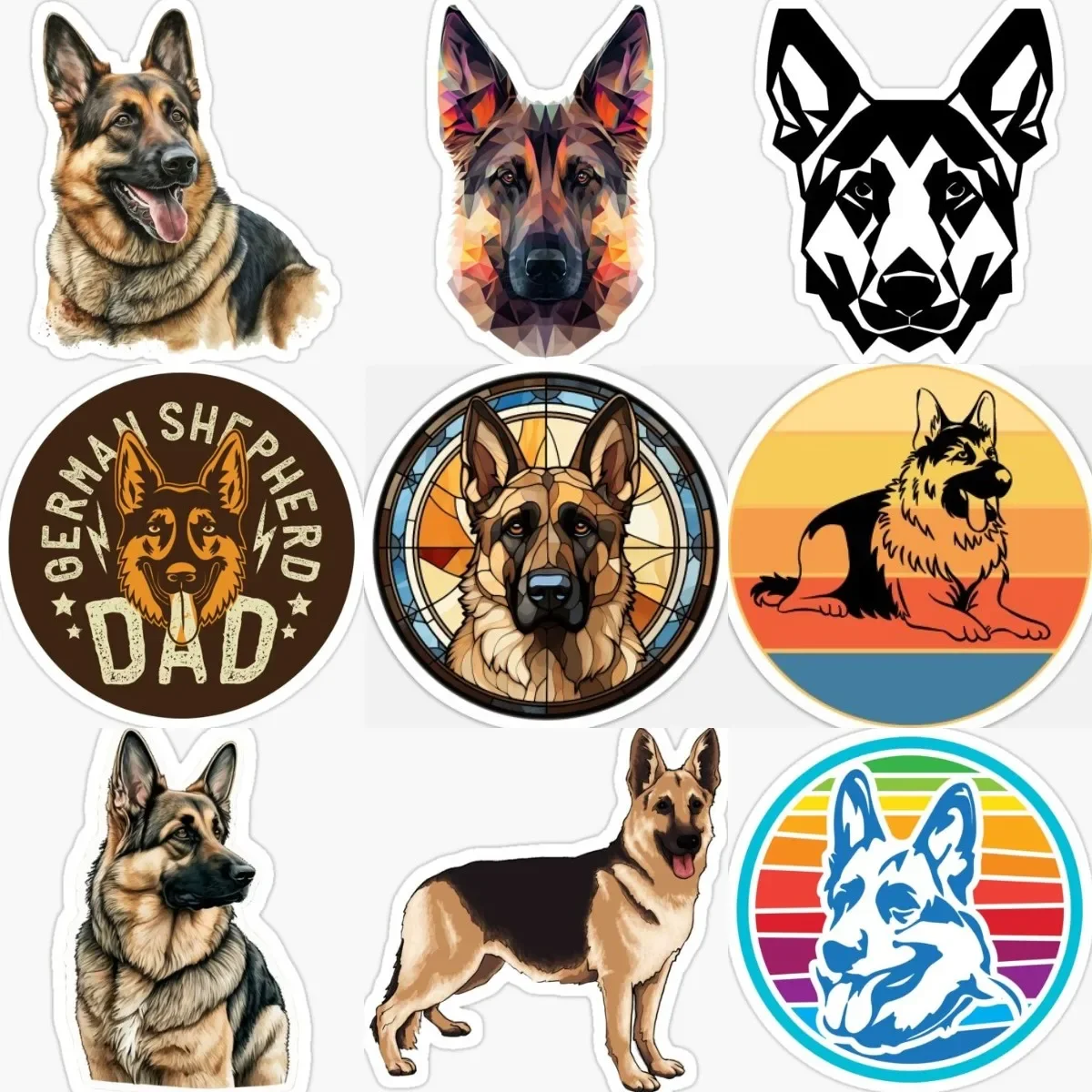 

Funny German Shepherd Dog Badge Creative Stickers Vinyl Table Motorcycle Wall Room Truck Window Car Decorate Decal Assecories