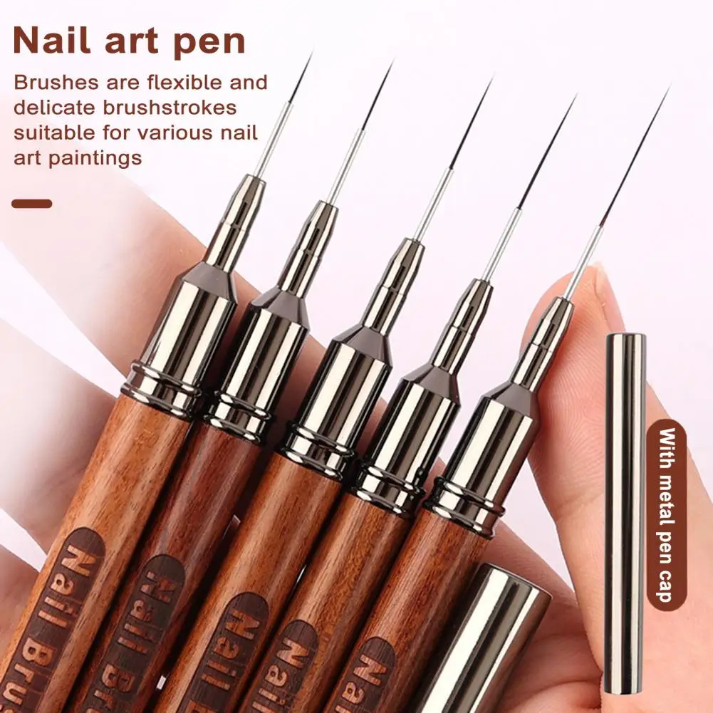 Small Bristle Nail Art Pen Professional Nail Art Liner Brushes for Diy Drawing Lines Stripes Flower Patterns for Nail