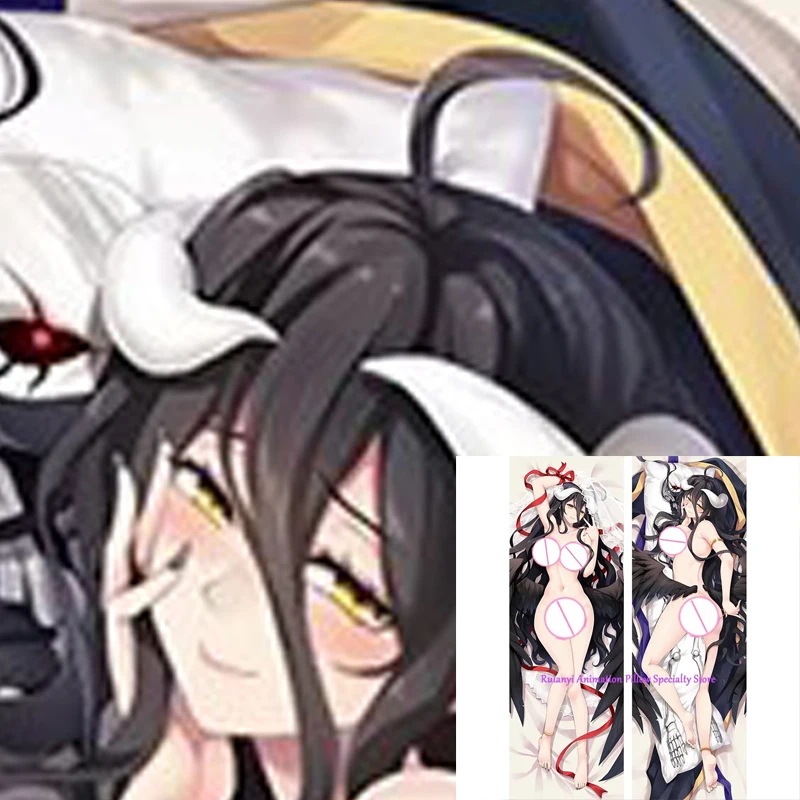 

Dakimakura Anime Albedo Double-sided Print Life-size Body Game Pillow Cover Bedding