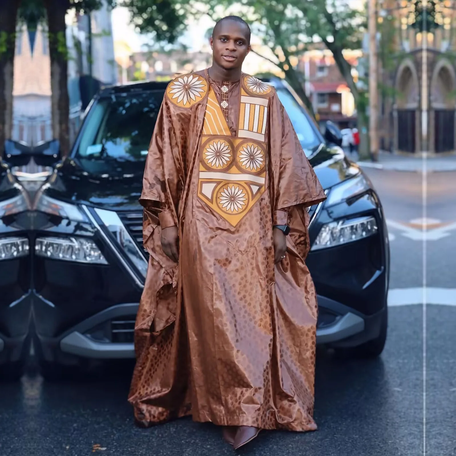 

Африканская одежда для мужчин Базен Риш Дизайн вышивки Топ с длинным рукавом