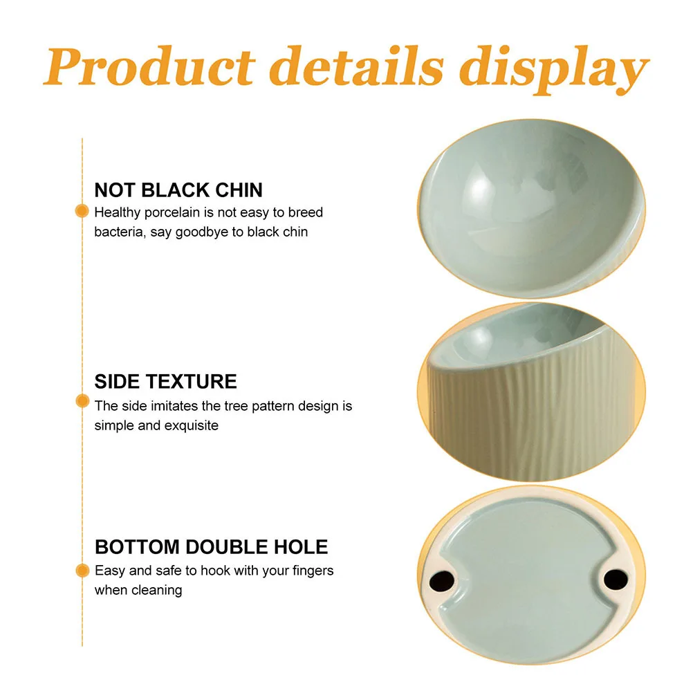 

1Pcs Elevated Stable Non-Slip Ceramic Pet Bowl Durable Cat Dog Feeding Food Feeder Practical Pet Bowl Dog Feeder