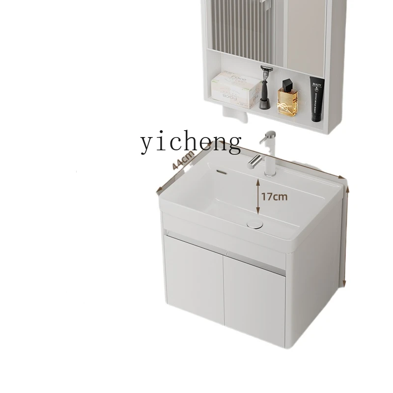 Tqh Deepening Washbasin Cabinet Combination Small Apartment Bathroom Sink Stainless Steel Bathroom Cabinet