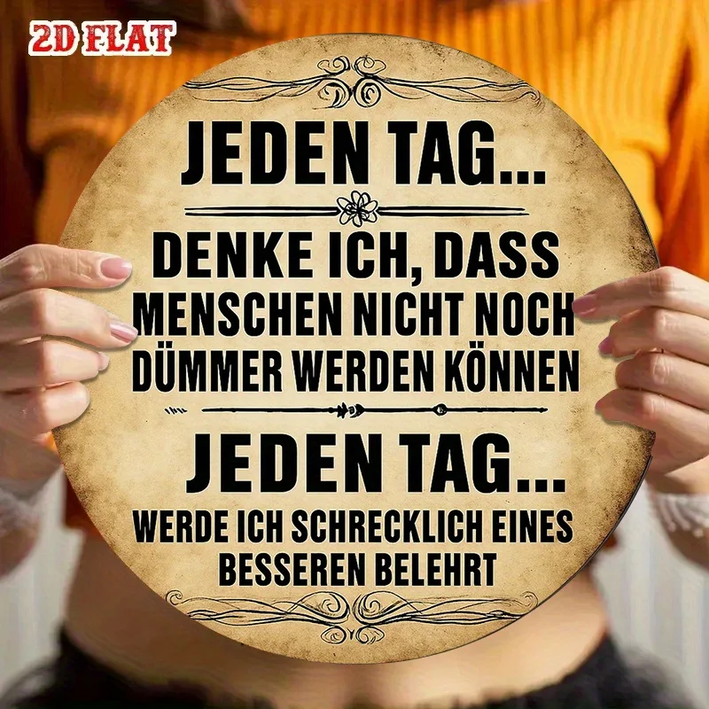 German metal sign, vintage decorative plaque with 