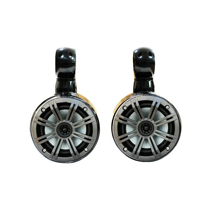 6 1/2in Waterproof Rotatable Boat Wakeboard Tower Speaker Black Coated Marine Speakers in Pair