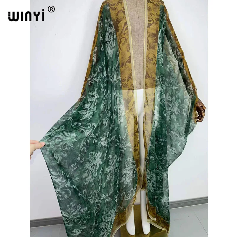 European beach dress Kaftan WINYI bikini sweet lady New party Cardigan Perspective sexcy Boho Holiday Batwing Sleeve KIMONO