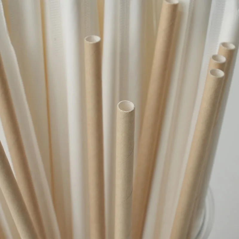 使い捨てストロー 個別包装、茶色の紙ストロー、飲料、コーヒー、ホットドリンク、クリスマスパーティー用品に最適