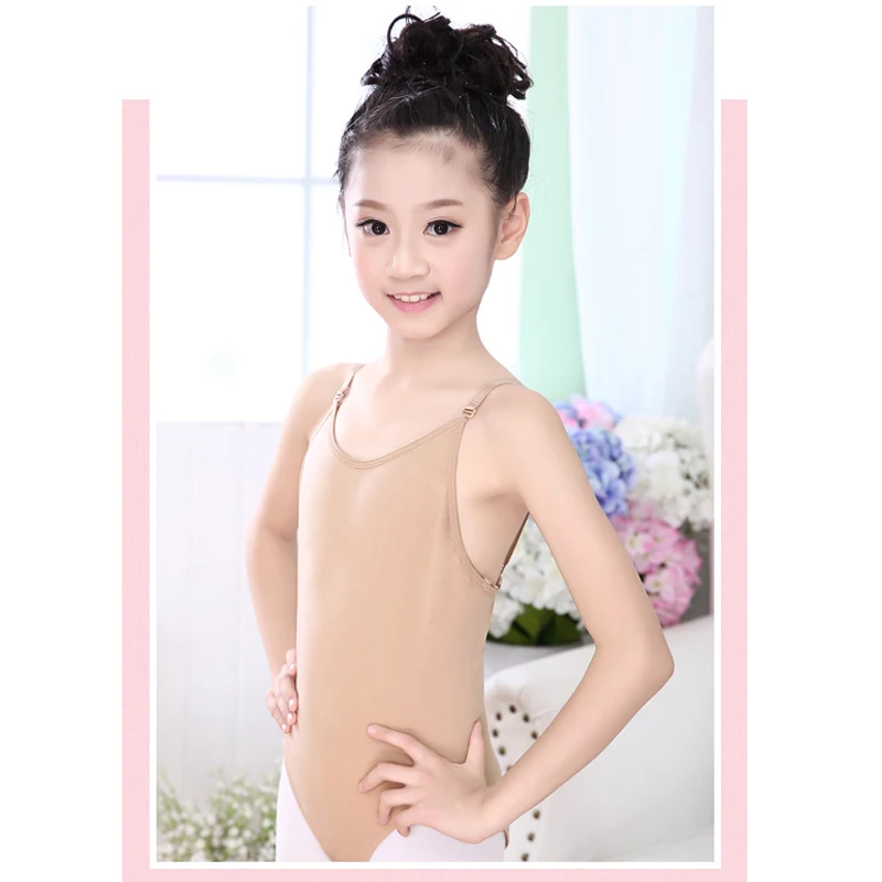 Children Ballet  M-2XL Costume Jumpsuits Seamless Camisole Skin Color Gymnastics Leotard Girls Kids Dance Ballet Underwear